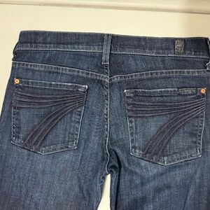 7 For All Mankind Blue Boot Cut Jeans with Classic Indigo Wash
